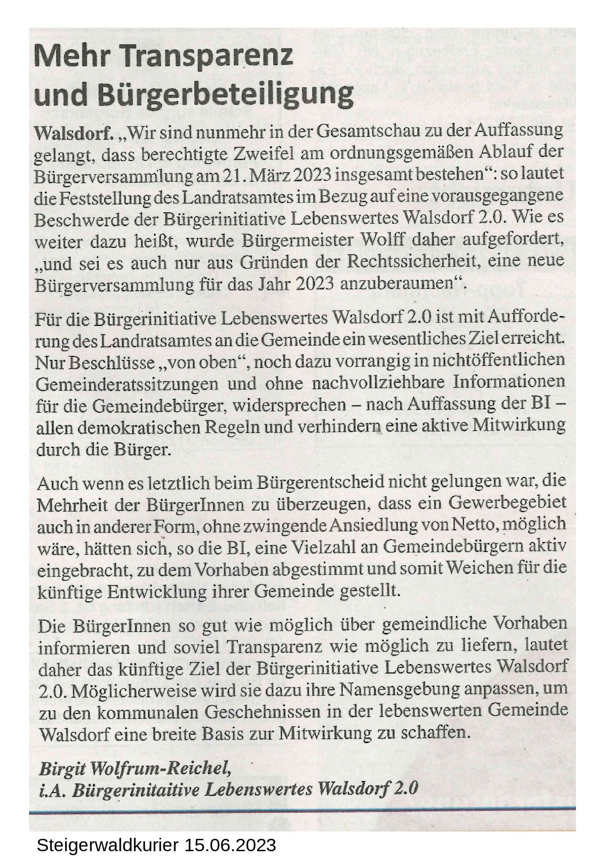 2023-06-16 Steigerwaldkurier